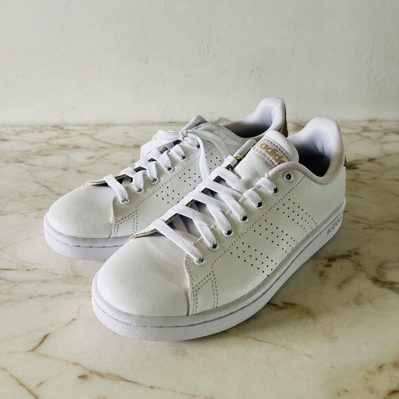 ADIDAS Advantage Shoes Sneakers Cloud White / Copper Metallic - US 7 - Picture 1 of 10